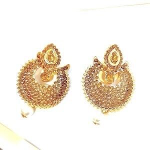 Gold Color Kundan Earrings
